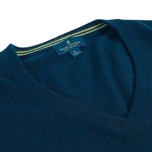 Brooks Brothers Extra Fine Merino Wool Knit Vest Mens XL Blue Sleeveless Sweater